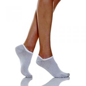 Relaxsan 550S (1 Par - Blanco, Tg.5) Calcetines para Diabético Hombre Mujer, Cortos, Calcetines invisibles, Pie Diabético, Transpirable, Algodón y Plata