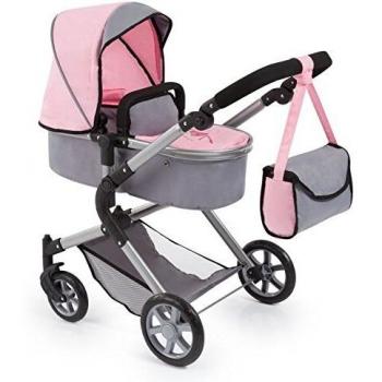 Bayer Design 18108AA Cochecito de Muñecas City Neo con Bolso Cambiador, Transformable, Altura Regulable, Plegable, Moderno