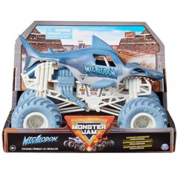 Monster Jam - Camión Monster Truck Megalodón Oficial - Vehículo de Juguete de Metal Escala 1:24 para Niños a Partir de 3 Años