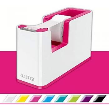 LEITZ 53641023 - Dispensador de cinta adhesiva WOW DUAL color fucsia metalizado/blanco