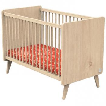 Cuna 60x120 cm Arty con barandillas ajustables en 3 posiciones - Sauthon, fabricada en Francia
