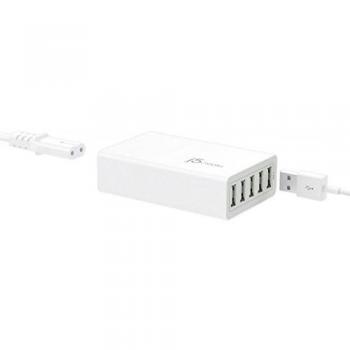 j5 create J5CREATE JUP50 Cargador USB 40W 5 Puertos Inteligente JUP50, Interior, Corriente ALTERNA, 5 V, 1,1 A, 1,5 M, Blanco