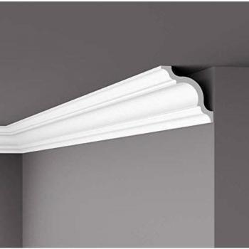 Cornisa de Techo NMC Nomastyl Poliestireno 110 x 110 x 2000 mm Blanca Diseño Clásico