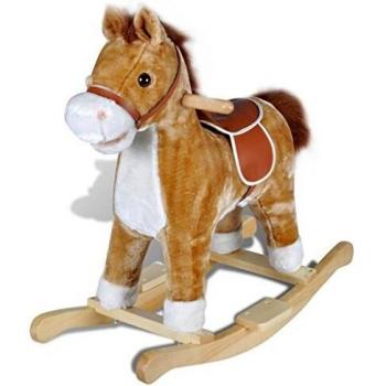 vidaXL Caballito Balancín para Niños Pequeños Marrón Caballo Mecedora de Bebé