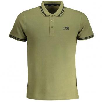 Cavalli Class Green Cotton Polo Shirt - Male, Short Sleeves, Size: M