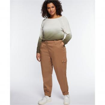 Fiorella Rubino - Pantalón cargo de mujer con bolsillos laterales y cinturón