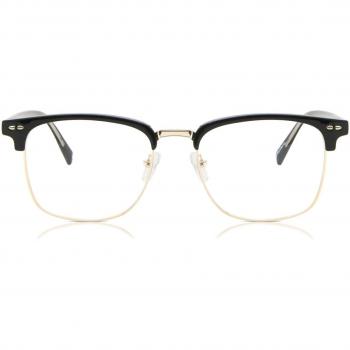 Browline Montura Completa Metálica Dorada para Hombre - Gafas Anti-Azules - SmartBuy Collection