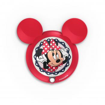 Philips Disney Minnie Mouse - Luz nocturna con sensor, luz blanca cálida, bombilla LED de 0,06 W, color rojo