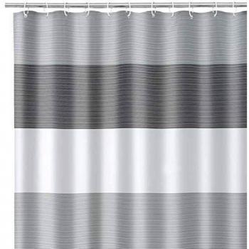 Cortina de baño contemporánea Gris de poliéster de 180x200 cm - LOLAhome