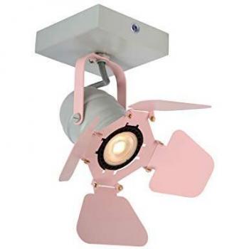 Foco de Techo Infantil Picto 1xGU10 Color Rosa y Gris - Lucide