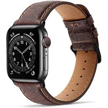 Tasikar Correas para Correa Apple Watch 38mm 40mm Diseño de Cuero Genuino Correa de Repuesto Compatible con Apple Watch SE Series 6 Series 5 Series 4