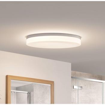 Lámpara de techo LED Prios Wynion CCT con interruptor DIP, 50 cm, moderna, blanca, hecha de plástico, ideal para cuarto de baño (1 llama)