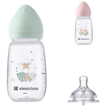 Biberón Anticólico Savanna 310ml con Tetina de Silicona Tamaño L para Bebés a Partir de 6 Meses - Color Menta