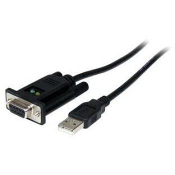 StarTech.com 1 Port USB to Null Modem RS232 DB9 Serial DCE Adapter Cable with FTDI - Black, 1.7m, USB Type-A to DB-9 Male/Female, Compatible with USB 1
