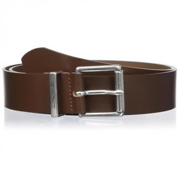 Cinturón de piel Gant para hombre, marrón desgastado, 100% cuero auténtico, con hebilla plateada y cierre de lengüeta, talla W36