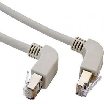 Cable de red Cat.6A S/FTP acodado RJ-45 arriba/abajo 2m