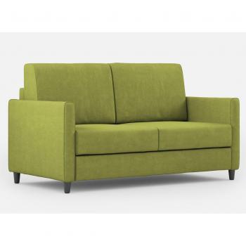 Sofá moderno italiano recto en tela verde pistacho Korane - 3 tamaños disponibles (138 cm)
