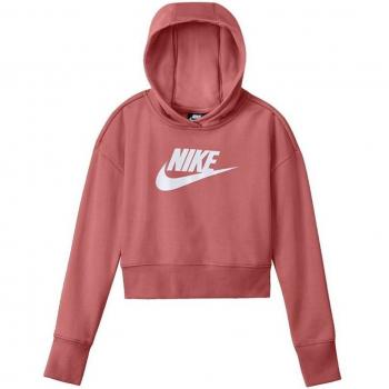 Sudadera con capucha Nike Sportswear Club rosa blanco para niñas - XS