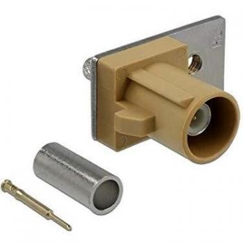 Conector FAKRA I con pasador elástico para crimpar con orificio preperforado - Delock 89749