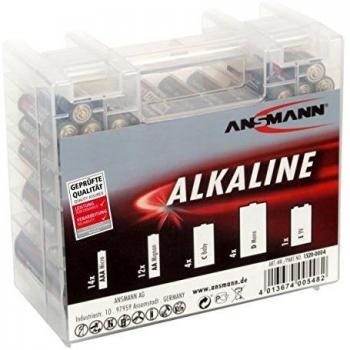 Caja de 35 Pilas Alcalinas ANSMANN con Variedad de Tamaños y Almacenamiento