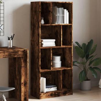 Estantería de madera multicapa roble ahumado 57x28,5x141 cm