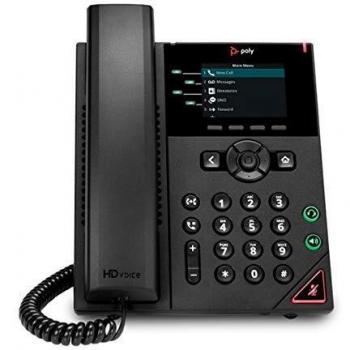 Polycom VVX 250 - Teléfono IP empresarial de escritorio de 4 líneas con dos puertos Ethernet 10/100/1000, solo PoE, Se envía sin fuente de alimentación, negro