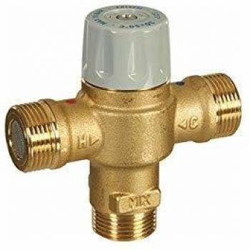 Válvula mezcladora termostática Caleffi 3/4 con filtros y seguridad de temperatura 30-50°C