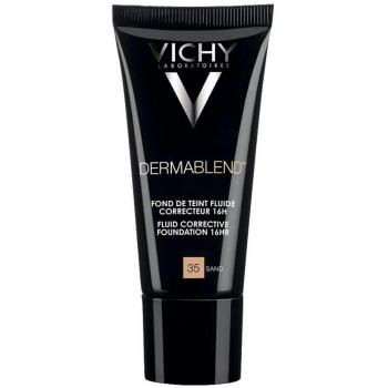 Vichy Dermablend Fluid Makeup Base 30 ml, Corrective Foundation, SPF 28, High Coverage, Shade 35 Sand