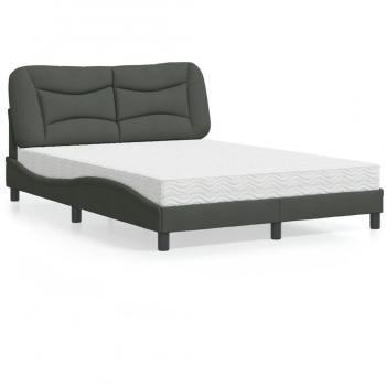 Cama con colchón de tela gris oscuro 120x200 cm Vidaxl