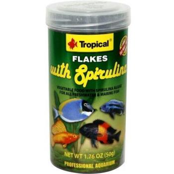 Tropical - Spirulina Flakes - Comida en Copos para acuariofilia, 250 ml - Lote de 3