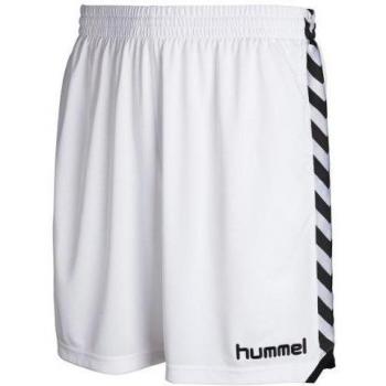 Hummel Shorts Stay Authentic Poly - Pantalones cortos, color blanco, talla M