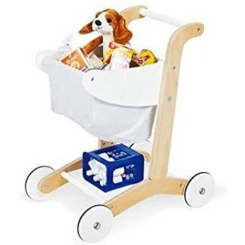 Carrito de Compras de Juguete Erna de Madera Blanca