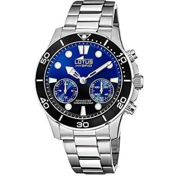 Lotus Reloj Modelo 18800/3 de la colección Connected, Caja de 44,5 mm Azul con Correa de Acero para Caballero