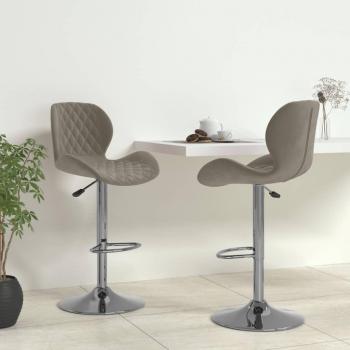 Taburetes de Bar de Terciopelo Gris Claro - 2 Piezas, Diseño Moderno, Estructura Resistente, Asiento Acolchado y Cómodo