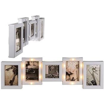 ootb Iluminado plástico de Fotos, Light, con 2 x 6 LED, plástico, Color Blanco, 69 x 4.5 x 22 cm