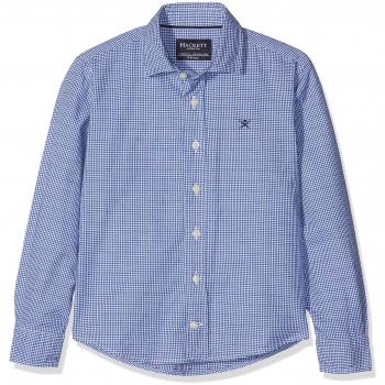 Hackett Red Square Check B, Camisa para Niños, Azul
