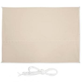 Toldo Vela Rectangular Beige 2,5 x 3,5 m, Repelente al Agua y Protección UV con Cuerdas para Terraza y Balcón