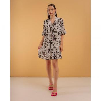 Vestido Corto Estampado Floral con Volante