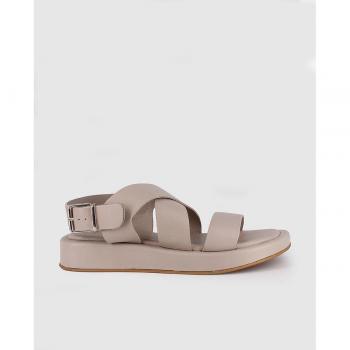 Sandalias de plataforma de mujer de piel en gris