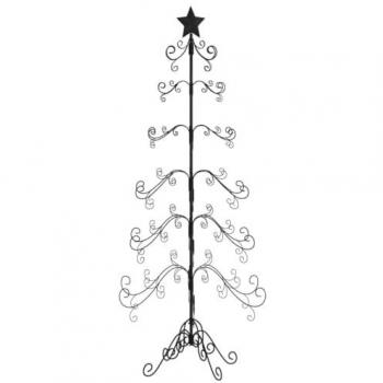 vidaXL Metal Christmas Tree for Decoration Black 215 cm