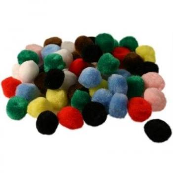 Pack de 65 Pompones de 10mm en 10 Colores Surtidos para Manualidades