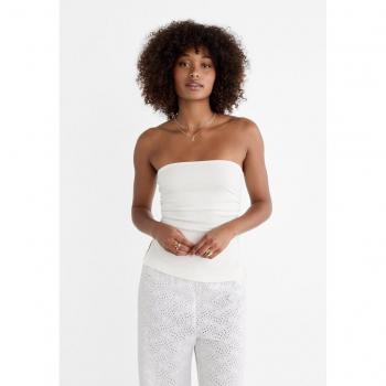 Stradivarius White Bandeau Top with Side Slits Size S