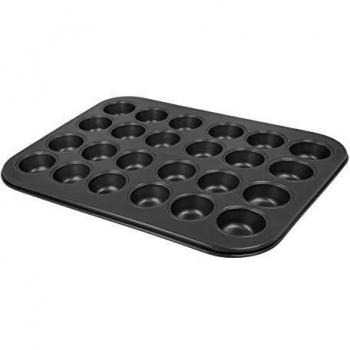 Metaltex Molde 24 Mini Muffins 'DOLCEFORNO Superior', Acero, Antracita, 35 x 26 x 4 cm