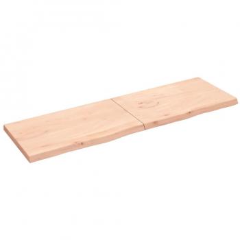 Estantería de pared 200 x 60 x (2-6) cm de madera maciza de roble sin tratar, color marrón