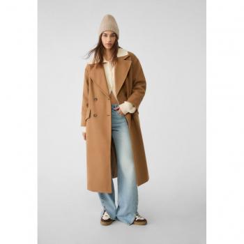 Oversize Soft-Touch Coat in Tan XS