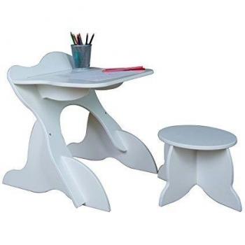 Room Studio 530024 conjunto mesa Pupitre y taburete madera 46 x 48 x 45 cm, color blanco