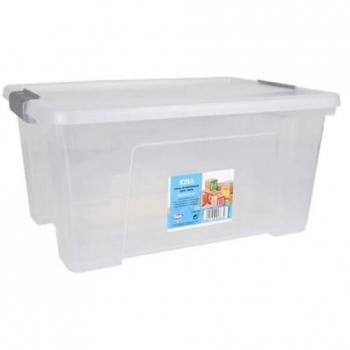 Caja de Almacenaje Apilable Kira 15L con Tapa Transparente, Resistente y Funcional