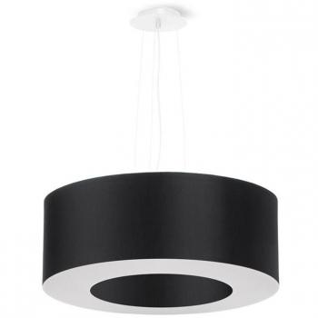 Lámpara Colgante Saturno 50cm Negra E27 Acero y Tela con 5 Bombillas LEDBOX