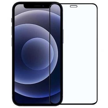 Protector de Pantalla Cristal Templado Premium 9D con Marco Negro para iPhone 12 Mini, Dureza 9H, Antigolpes, Anticaídas y Antiarañazos