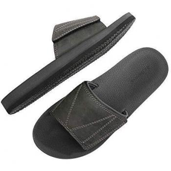 ARRIGO BELLO Hombre Chanclas Suela de látex Sandalias Verano Flip Flop Plantillas de Cuero Piscina Playa Talla 41-46